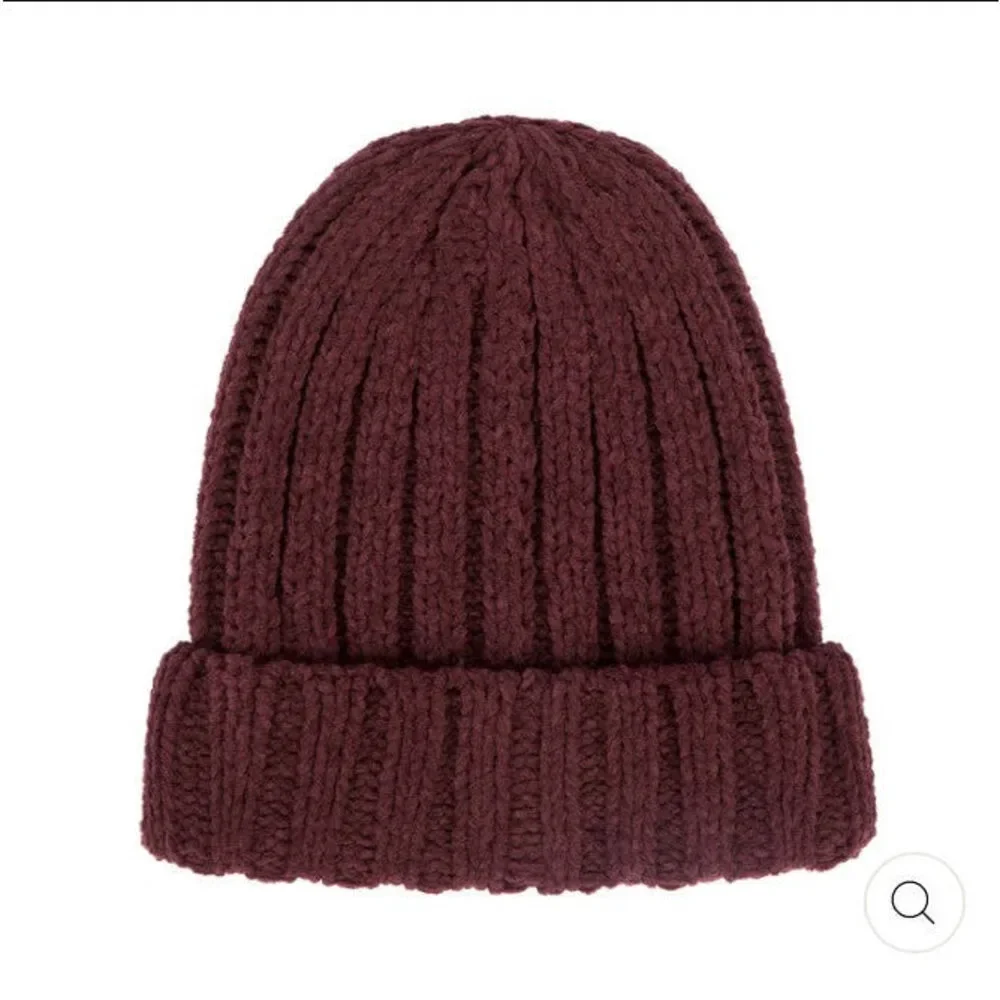 Purple Knit Cuffed Beanie